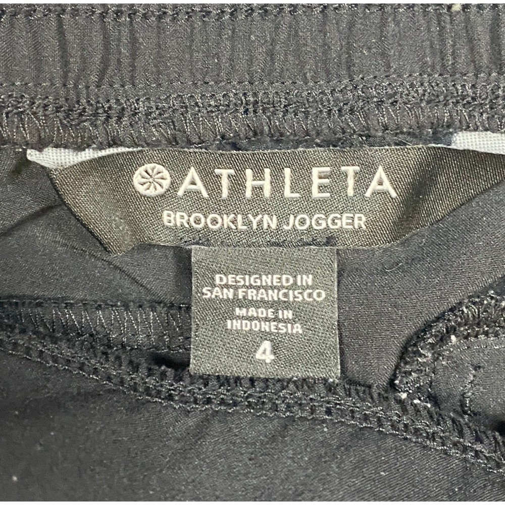 Athleta Brooklyn Jogger Pants Black Women's Size 4 Elastic Waist Zip Pockets - Picture 5 of 14